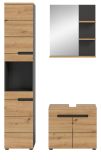 Badmbel Set 3-teilig Cooper in Artisan Eiche und grau Badkombination 116 x 193 cm, Soft-Close