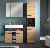 Badmbel Set 3-teilig Cooper in Artisan Eiche und grau Badkombination 133 x 193 cm, Soft-Close