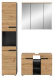 Badmbel Set 3-teilig Cooper in Artisan Eiche und grau Badkombination 133 x 193 cm, Soft-Close