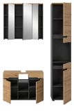 Badmbel Set 3-teilig Cooper in Artisan Eiche und grau Badkombination 133 x 193 cm, Soft-Close