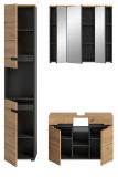 Badmbel Set 3-teilig Cooper in Artisan Eiche und grau Badkombination 133 x 193 cm, Soft-Close