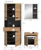 Badmbel Set 3-teilig Cooper in Artisan Eiche und grau Badkombination 154 x 193 cm, Soft-Close