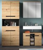 Badmbel Set 3-teilig Cooper in Artisan Eiche und grau Badkombination 171 x 193 cm, Soft-Close