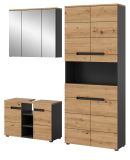 Badmbel Set 3-teilig Cooper in Artisan Eiche und grau Badkombination 171 x 193 cm, Soft-Close