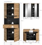 Badmbel Set 3-teilig Cooper in Artisan Eiche und grau Badkombination 171 x 193 cm, Soft-Close