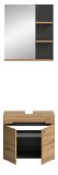 Badmbel Set 2-teilig Cooper in Artisan Eiche und grau Badkombination 63 x 193 cm, Soft-Close
