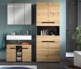 Badmbel Set 2-teilig Cooper in Artisan Eiche und grau Badkombination 80 x 193 cm, Soft-Close