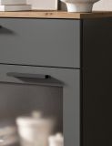 Kommode Vitus in grau und Artisan Eiche Sideboard 78 x 84 cm, Soft-Close