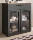 Kommode Vitus in grau und Artisan Eiche Sideboard 78 x 84 cm, Soft-Close