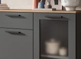 Sideboard Vitus in grau und Artisan Eiche Kommode 120 x 84 cm, Soft-Close
