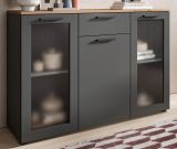 Sideboard Vitus in grau und Artisan Eiche Kommode 120 x 84 cm, Soft-Close