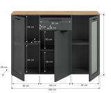 Sideboard Vitus in grau und Artisan Eiche Kommode 120 x 84 cm, Soft-Close
