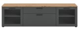 TV-Lowboard Vitus in grau und Artisan Eiche TV Unterteil 185 cm, Soft-Close