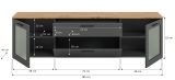 TV-Lowboard Vitus in grau und Artisan Eiche TV Unterteil 185 cm, Soft-Close