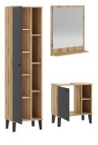 Badmbel Set 3-teilig Torsby in grau und Evoke Eiche Badkombination 121 x 190 cm
