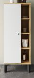 Badezimmer Midischrank Torsby in wei und Evoke Eiche Badmbel Kommode 51 x 128 cm