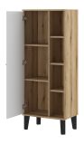 Badezimmer Midischrank Torsby in wei und Evoke Eiche Badmbel Kommode 51 x 128 cm