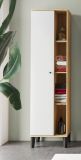 Badezimmer Hochschrank Torsby in wei und Evoke Eiche Badschrank 51 x 190 cm