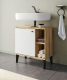 Waschbeckenunterschrank Torsby in wei und Evoke Eiche Badezimmer Unterschrank 60 cm