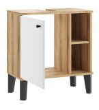 Waschbeckenunterschrank Torsby in wei und Evoke Eiche Badezimmer Unterschrank 60 cm