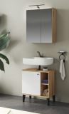 Badmbel Set 2-teilig Torsby in wei und Evoke Eiche Badkombination 60 cm