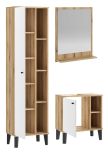 Badmbel Set 3-teilig Torsby in wei und Evoke Eiche Badkombination 121 x 190 cm