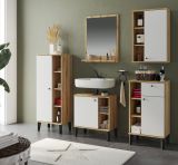 Badmbel Set 5-teilig Torsby in wei und Evoke Eiche Badkombination 182 x 190 cm