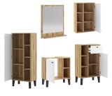 Badmbel Set 5-teilig Torsby in wei und Evoke Eiche Badkombination 182 x 190 cm