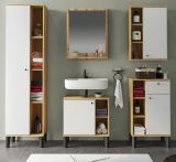 Badmbel Set 5-teilig Torsby in wei und Evoke Eiche Badkombination 182 x 190 cm