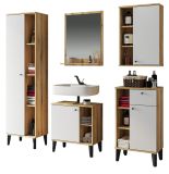 Badmbel Set 5-teilig Torsby in wei und Evoke Eiche Badkombination 182 x 190 cm