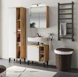 Badmbel Set 3-teilig Torsby in wei und Evoke Eiche Badkombination 121 x 190 cm
