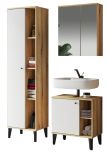 Badmbel Set 3-teilig Torsby in wei und Evoke Eiche Badkombination 121 x 190 cm
