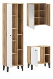 Badmbel Set 3-teilig Torsby in wei und Evoke Eiche Badkombination 121 x 190 cm