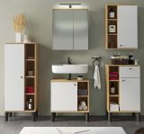 Badmbel Set 5-teilig Torsby in wei und Evoke Eiche Badkombination 182 x 190 cm
