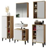 Badmbel Set 5-teilig Torsby in wei und Evoke Eiche Badkombination 182 x 190 cm