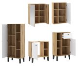 Badmbel Set 5-teilig Torsby in wei und Evoke Eiche Badkombination 182 x 190 cm