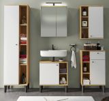 Badmbel Set 5-teilig Torsby in wei und Evoke Eiche Badkombination 182 x 190 cm