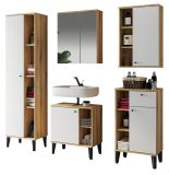 Badmbel Set 5-teilig Torsby in wei und Evoke Eiche Badkombination 182 x 190 cm