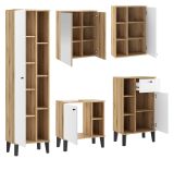 Badmbel Set 5-teilig Torsby in wei und Evoke Eiche Badkombination 182 x 190 cm