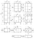 Badmbel Set 5-teilig Torsby in wei und Evoke Eiche Badkombination 182 x 190 cm