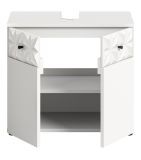 Waschbeckenunterschrank Relief in wei Hochglanz mit 3-D Struktur Badschrank 60 cm