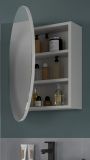 Badezimmer Spiegelschrank Relief in wei Badschrank rund, Soft-Close