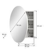 Badezimmer Spiegelschrank Relief in wei Badschrank rund, Soft-Close