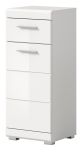Badezimmer Kommode Shawn in wei Hochglanz Badschrank 37 x 88 cm