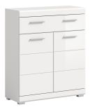 Badezimmer Kommode Shawn in wei Hochglanz Badschrank 74 x 88 cm