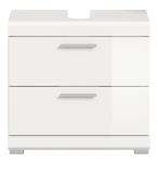 Waschbeckenunterschrank Shawn in wei Hochglanz Badezimmer Unterschrank mit Schubladen 60 cm