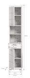 Badezimmer Hochschrank Shawn in wei Hochglanz Badschrank 37 x 191 cm