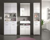 Badezimmer Hochschrank Shawn in wei Hochglanz Badschrank 74 x 191 cm