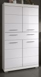 Badezimmer Midischrank Shawn in wei Hochglanz Badschrank 74 x 141 cm