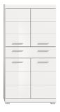 Badezimmer Midischrank Shawn in wei Hochglanz Badschrank 74 x 141 cm